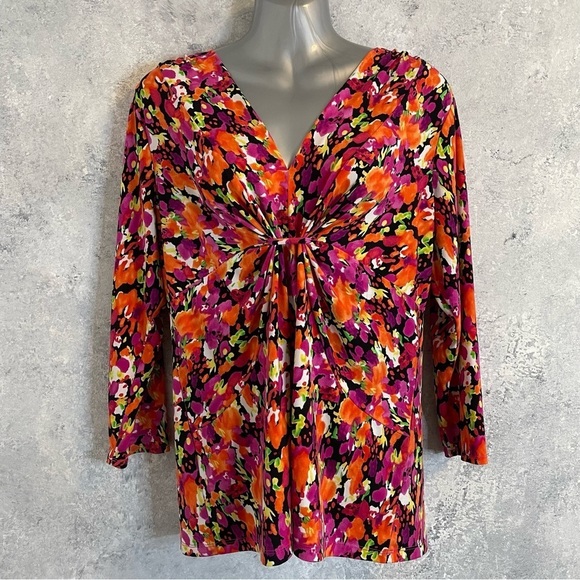 CHAUS V Neck Blouse Size L - Picture 8 of 13